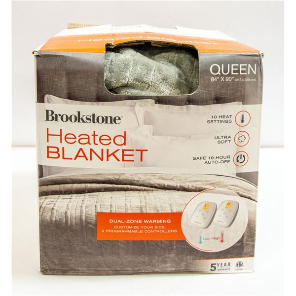 BROOK STONE SIZE: QUEEN 84 X 90 HEATED BLANKET