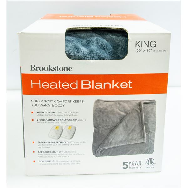 BROOK STONE SIZE: KING 90 X 100 HEATED BLANKET