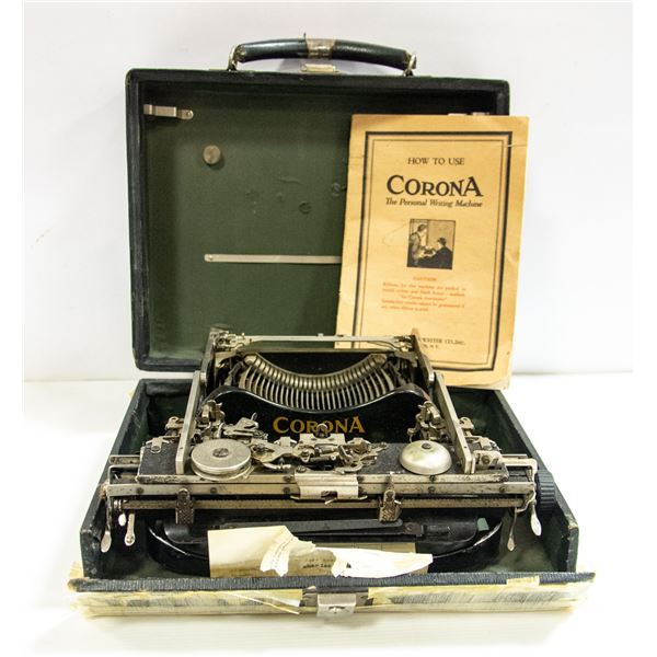 VINTAGE CORONA PORTABLE PERSONAL WRITING MACHINE