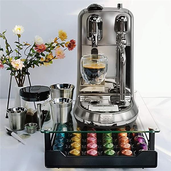 RECAPS NESPRESSO GLASS TOP COFFEE POD HOLDER