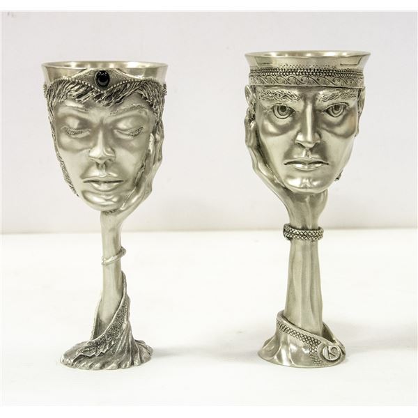 LOT OF 2 LORD OF THE RINGS PEWTER CUPS