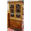 Image 1 : VINTAGE SOLID WOOD HUTCH WITH GLASS DOORS