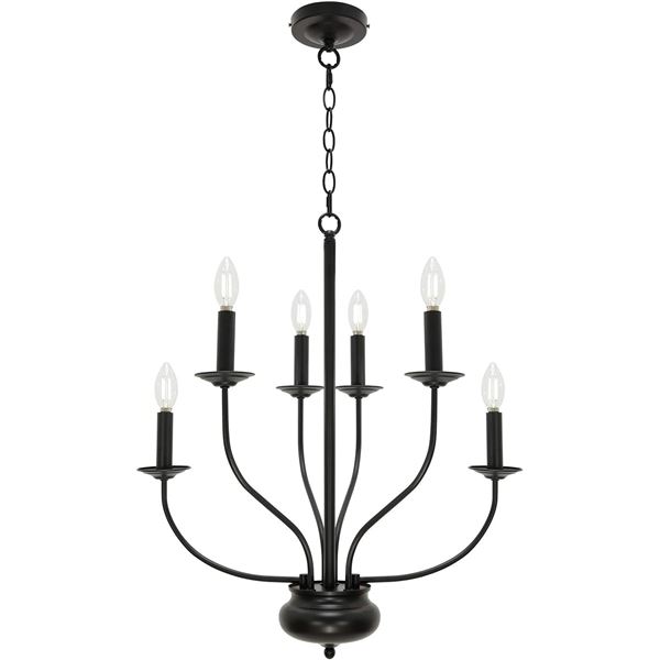 NEW ELUZE 6 LIGHT FARMHOUSE STYLE CHANDELIER