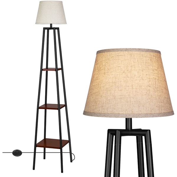 BRAND NEW DEWENWILS 3 TIER FLOOR LAMP WITH SHELVES