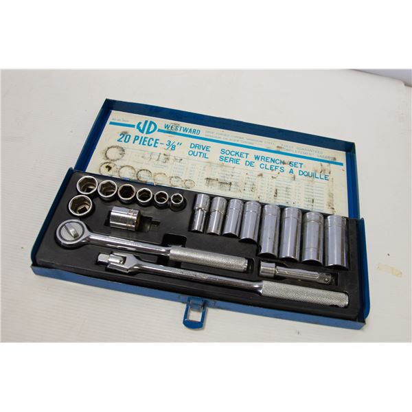 WESTWARD 20 PC 3/8 INCH DRIVE SOCKET WRENCH SET