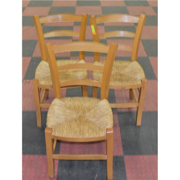 SET OF 3 RATTAN CHAIRS