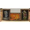 Image 1 : 3 FRAMED FELT PAINTINGS WITH MATCHING FRAMES