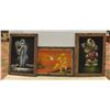 Image 1 : 3 FRAMED FELT PAINTINGS WITH MATCHING FRAMES