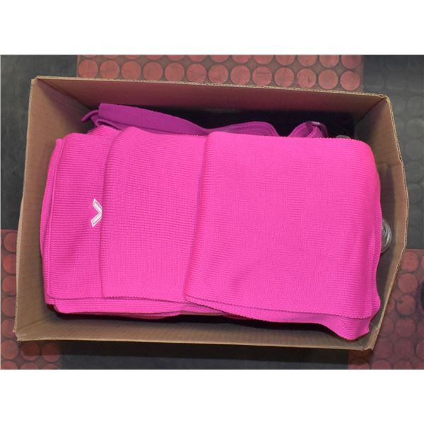 BOX OF NEW PINK KNIT SCARVES