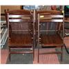 Image 1 : 5 DARK COLOURED WOODEN FOLDING CHAIRS