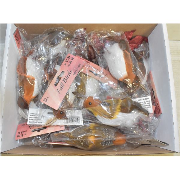 BOX OF ARTIFICIAL BIRDS