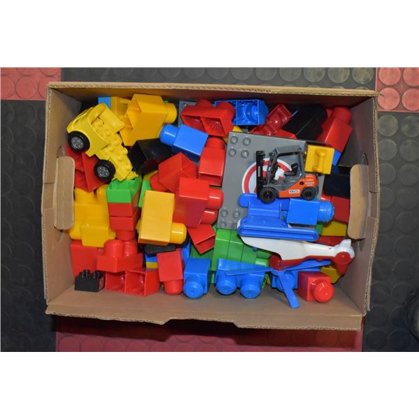 BOX OF ASSORTED MEGA BLOCKS