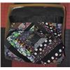 Image 1 : VINTAGE HANDMADE PATCHWORK QUILT - BLACK