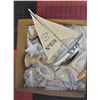 Image 1 : BOX OF HOME DECOR INCL. WOOD SAILBOAT,