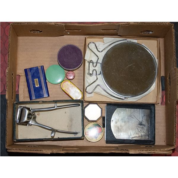 BOX OF VINTAGE VANITY DECOR