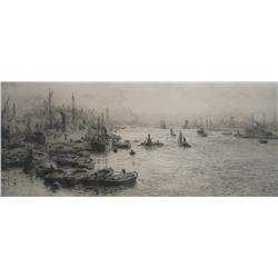 W.L. Wyllie Looking East from Tower Bridge