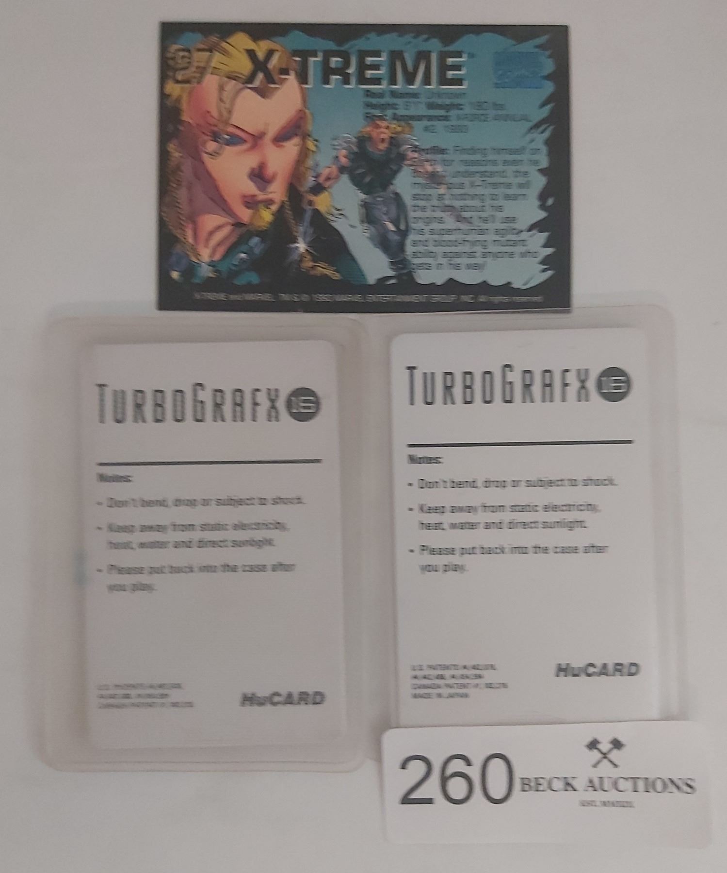 Two Turbo Graphix 16 Video Games Falcon and Victory Run Plus a Bonus Card