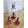 Image 1 : Cranberry Glass Oil Lamp Collection