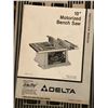 Image 2 : Delta 10" Motorized Bench Saw  And Accessories