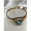 Image 3 : Beautiful 10k Gold Natural Blue Zircon 1 Ct. Ring. Size 6