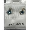 Image 1 : Beautiful 10k Yellow Gold Diamond and Blue Topaz Earrings