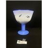 Image 2 : Signed Kosta Boda Open Minds Blue ULRICA Hydman Vallien 8" Tall 7" Across Pedestal Bowl Vase EUC Est