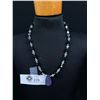 Image 2 : Handmade Swarovski Elements Crystal & Blue Sand Stone Necklace 925 Clasp 18.5" L