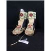 Image 1 : Vintage First Nations Aboriginal High Top Mocassins Leather & Floral Embroidery