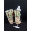 Image 2 : Vintage First Nations Aboriginal High Top Mocassins Leather & Floral Embroidery