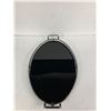 Image 4 : Fabulous Art Deco Black Glass Tray with Silverplate Cradle Made in England & Measures 17.5" x 11"
