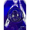 Image 2 : Fabulous Mid Century Holmgaard Fat Cobalt Blue Glass Carafe with Viking Face Designed by Ole Winther