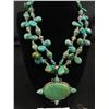 Image 2 : Vintage SAKI Sterling Silver Necklace with Turquoise & Crystal Beads with Matching Earrings