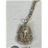 Image 2 : Large Sterling silver Hallmarked Egyptian KING TUT complete KEY CHAIN,