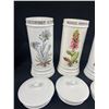 Image 2 : 4 Tall Porcelain Vases with Flowers. Made in Budapest 9.5" Tall. In Like New Condition