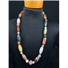 Image 2 : Vintage Agate Multi Color Bead Necklace 21" L