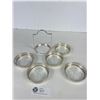 Image 2 : Birks Sterling Silver -Crystal Coasters with Caddy Circa 1920-30