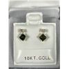 Image 2 : Delicate 10k Gold With Tourmaline and Diamond Earrings.  New.