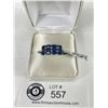 Image 1 : New With Tags. 925 Sterling Silver with Blue Sapphire Ring. Size 7. Total Weight 6.25gr and 3.65cts