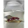 Image 2 : New With Tags Beautiful 925 Sterling Silver with Gold Plate Ruby Ring. Size 7 1.46 cts