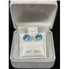 Image 2 : Beautiful Blue Topaz and 10K Gold Earrings. Topaz is 2.2ct. Round Cut.