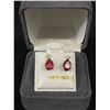 Image 2 : Beautiful Ruby and Moissanite 10K Gold Earrings.Ruby is 1.8ct and Moissanite is 0.05 ct.