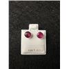 Image 2 : Beautiful 10k  White Gold And Ruby Earrings New