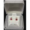 Image 2 : Brand New Small 10K Gold and Ruby Earrings, with Diamonds.