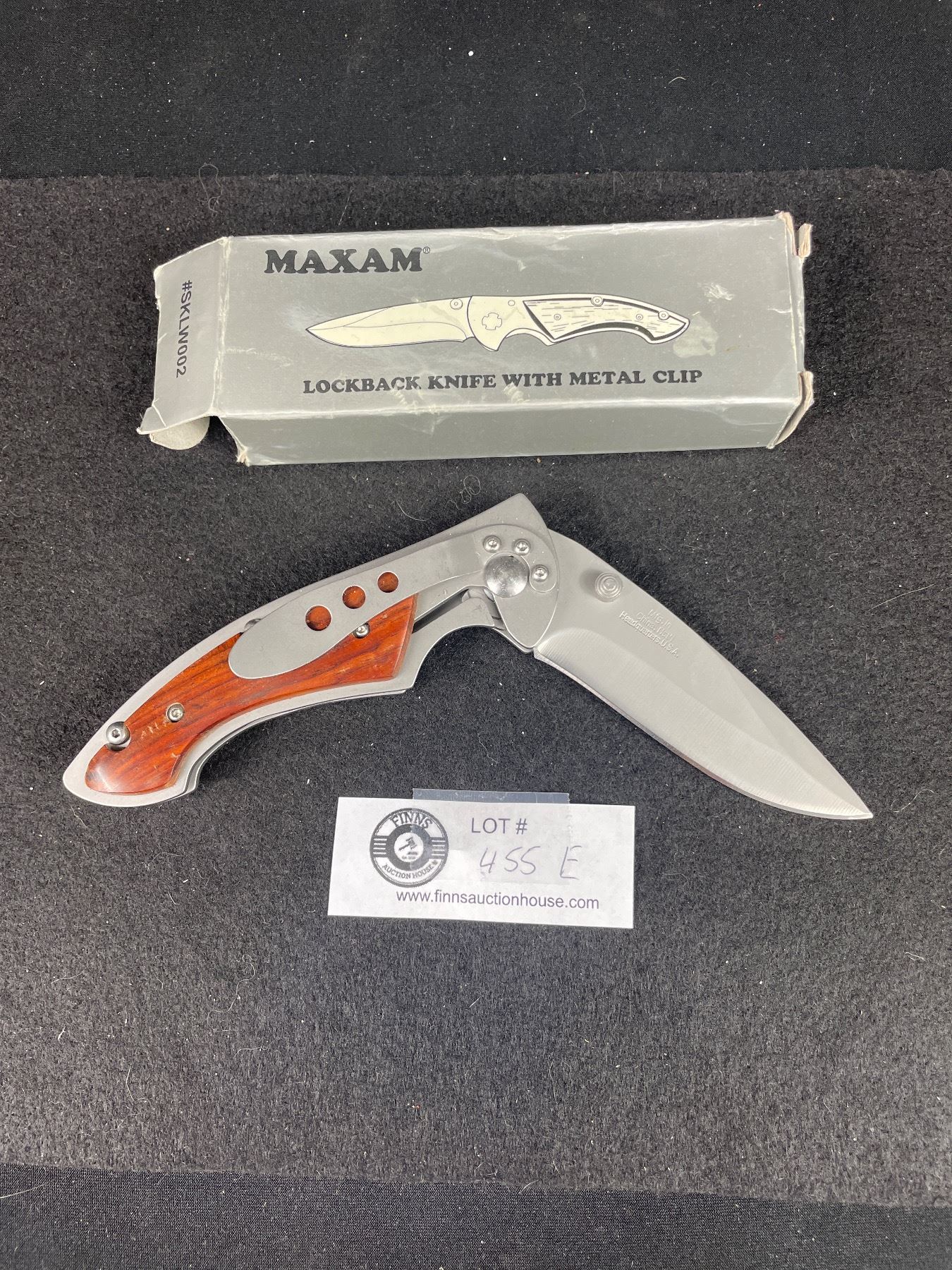 Brand New Maxam Lock Back Knife with Clip in Box