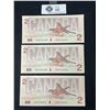 Image 2 : Lot of 3 Uncirculated 1986 Canadian $2 Bills