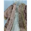 Image 8 : 2 Beautiful Old Small Doll Outfits. Lace Dress is 10" with 4" Waist.