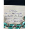 Image 2 : Vintage Sterling Silver David Andersen Norway- Enamel Double Leaf Bracelet