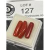 Image 2 : Natural Coral 9.665ct 16x5mm Round Baguette Cut- High Luster