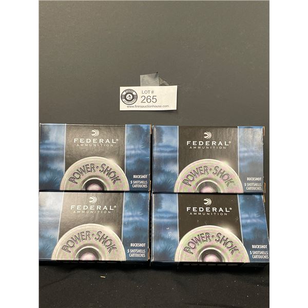 4 Boxes of Federal Ammunition 12 Gauge Buckshot  NO SHIPPING  PAL Required