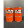 Image 2 : 2 Esso Mineralube Oil Cans Full 1 Quart
